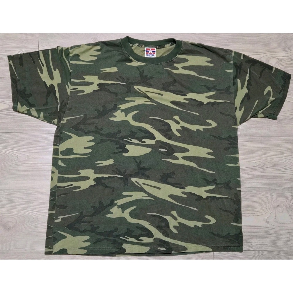 Vintage Propper Camo Shirt Short‎ Sleeve Made In USA Size XL Slight Fade